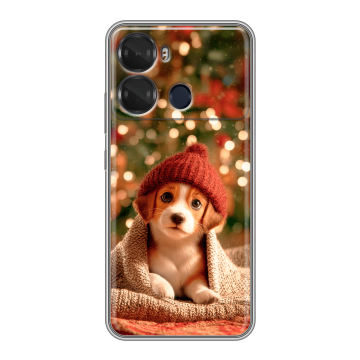 Силиконовый чехол на Itel P40 с принтом Новый год