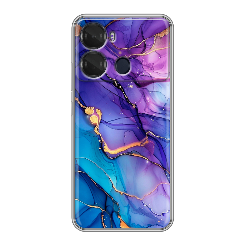 Силиконовый чехол на Itel P40 с принтом синий мрамор Силиконовый чехол на Itel P40 с принтом синий мрамор