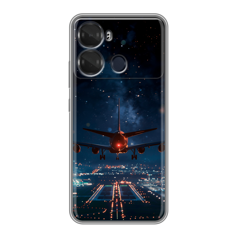 Силиконовый чехол на Itel P40 с принтом самолет Силиконовый чехол на Itel P40 с принтом самолет