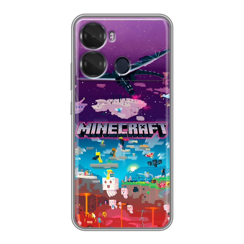 Силиконовый чехол на Itel P40 с принтом Майнкрафт Minecraft Силиконовый чехол на Itel P40 с принтом Майнкрафт Minecraft