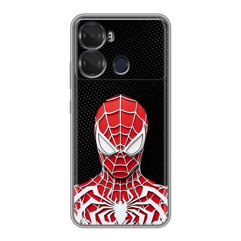 Силиконовый чехол на Itel P40 с принтом человек паук spiderman Силиконовый чехол на Itel P40 с принтом человек паук spiderman