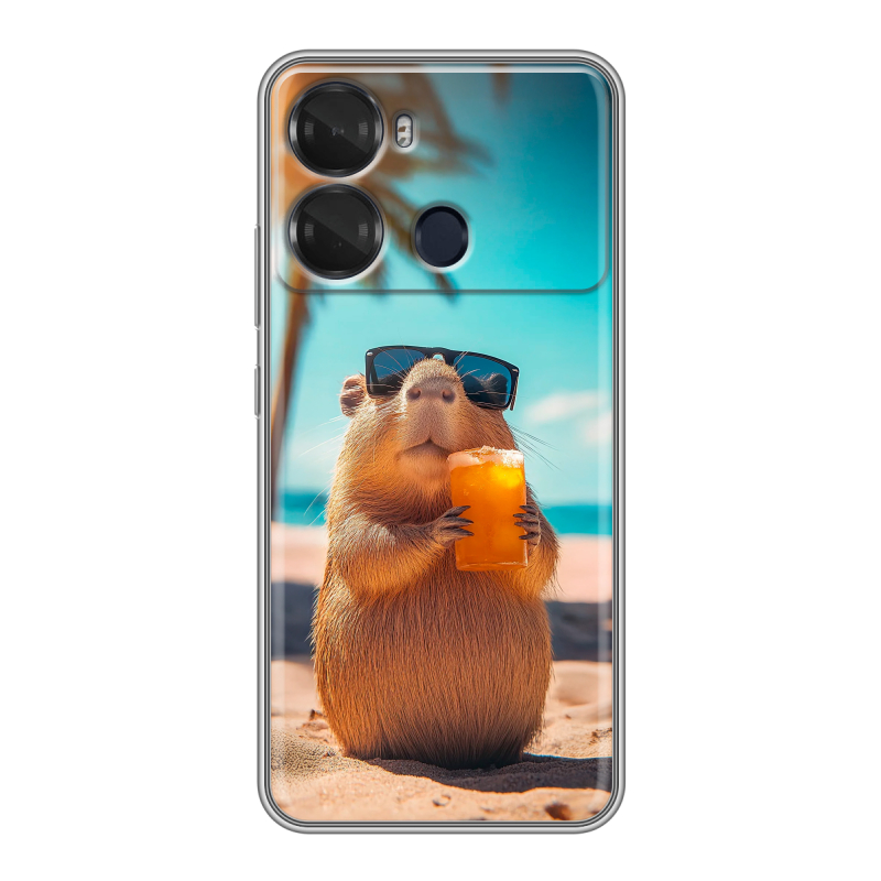 Силиконовый чехол на Itel P40 с принтом Капибара Силиконовый чехол на Itel P40 с принтом Капибара