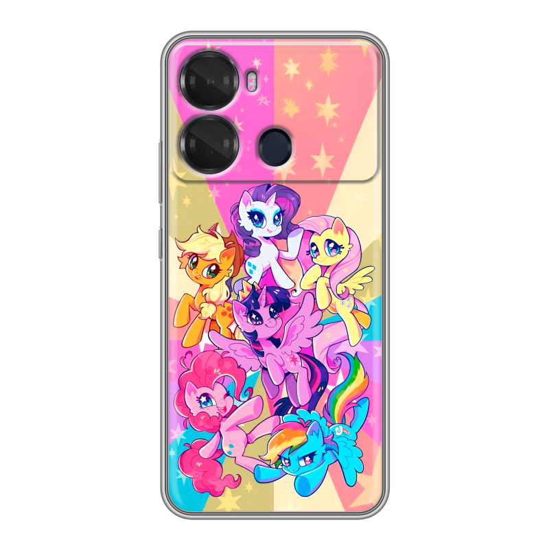 Силиконовый чехол на Itel P40 с принтом My little pony Дружба чудо Силиконовый чехол на Itel P40 с принтом My little pony Дружба чудо