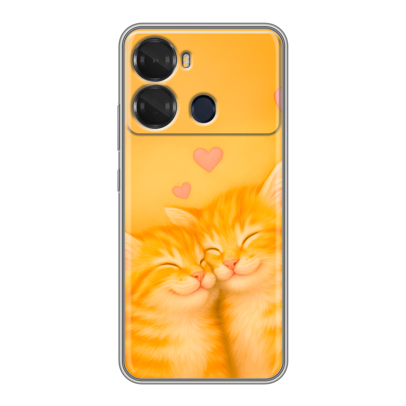 Силиконовый чехол на Itel P40 с принтом Милые котята Силиконовый чехол на Itel P40 с принтом Милые котята