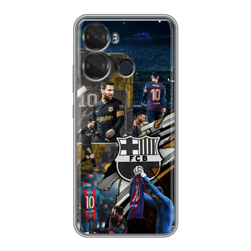 Силиконовый чехол на Itel P40 с принтом Messi Barcelona Силиконовый чехол на Itel P40 с принтом Messi Barcelona