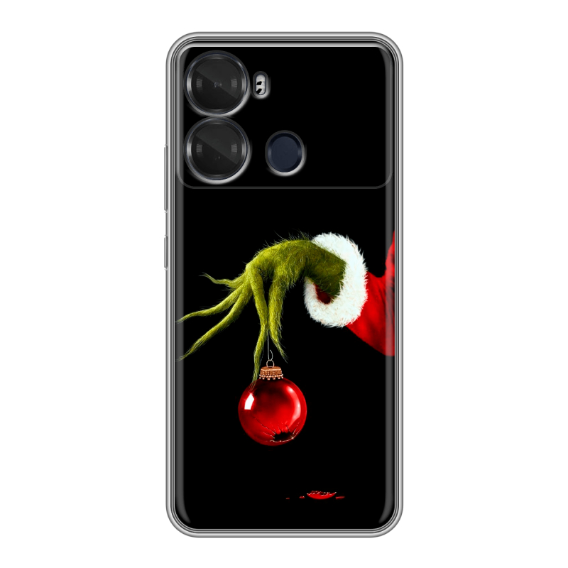 Силиконовый чехол на Itel P40 с принтом Новый год Гринч Силиконовый чехол на Itel P40 с принтом Новый год Гринч