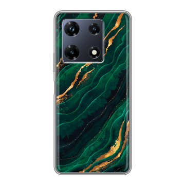 Силиконовый чехол на Infinix Note 30 Pro с принтом Мрамор зеленое золото Силиконовый чехол на Infinix Note 30 Pro с принтом Мрамор зеленое золото