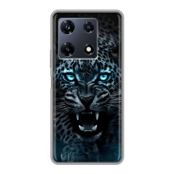 Силиконовый чехол на Infinix Note 30 Pro с принтом Темный леопард Силиконовый чехол на Infinix Note 30 Pro с принтом Темный леопард