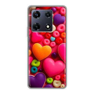 Силиконовый чехол на Infinix Note 30 Pro с принтом Сердечки Силиконовый чехол на Infinix Note 30 Pro с принтом Сердечки