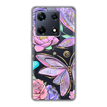 Силиконовый чехол на Infinix Note 30 Pro с принтом Бабочки и цветы