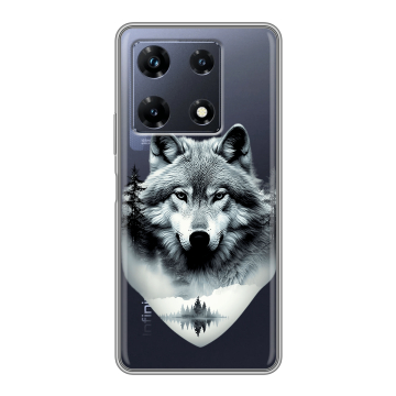 Силиконовый чехол на Infinix Note 30 Pro с принтом Волк в лесу