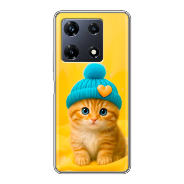 Силиконовый чехол на Infinix Note 30 Pro с принтом Котенок в шапке