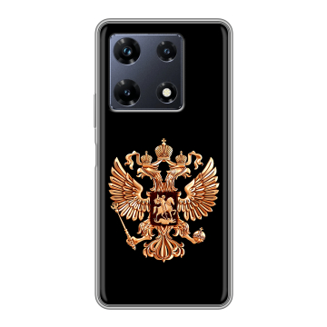Силиконовый чехол на Infinix Note 30 Pro с принтом Герб России золотой