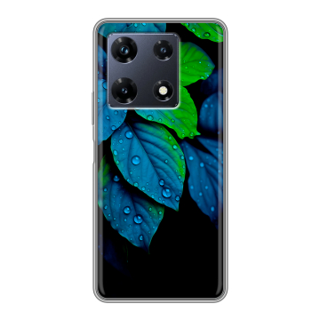 Силиконовый чехол на Infinix Note 30 Pro с принтом Листья и роса