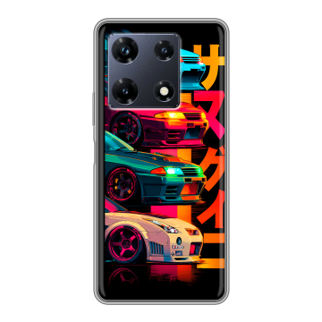 Силиконовый чехол на Infinix Note 30 Pro с принтом Гоночные машины
