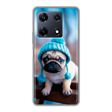 Силиконовый чехол на Infinix Note 30 Pro с принтом Мопс в шапке