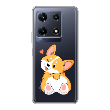 Силиконовый чехол на Infinix Note 30 Pro с принтом Корги Силиконовый чехол на Infinix Note 30 Pro с принтом Корги