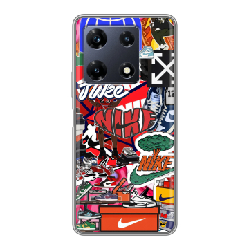 Силиконовый чехол на Infinix Note 30 Pro с принтом Найк Nike яркий Силиконовый чехол на Infinix Note 30 Pro с принтом Найк Nike яркий
