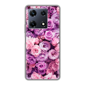 Силиконовый чехол на Infinix Note 30 Pro с принтом лавандовые розы Силиконовый чехол на Infinix Note 30 Pro с принтом лавандовые розы