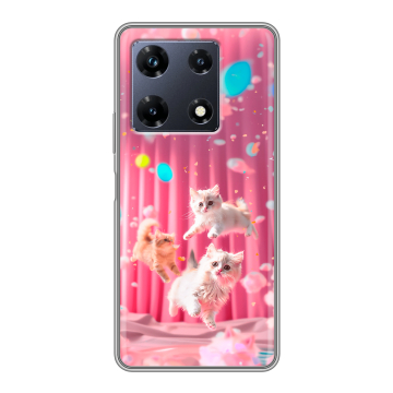 Силиконовый чехол на Infinix Note 30 Pro с принтом милые котики Силиконовый чехол на Infinix Note 30 Pro с принтом милые котики