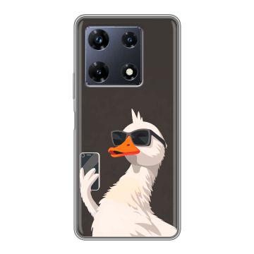 Силиконовый чехол на Infinix Note 30 Pro с принтом утка в очках Силиконовый чехол на Infinix Note 30 Pro с принтом утка в очках