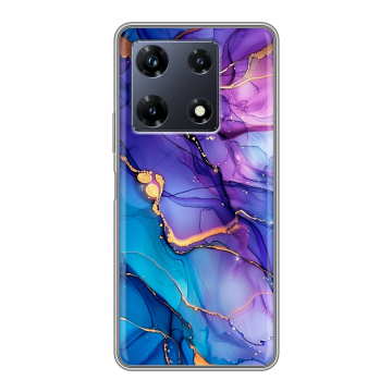 Силиконовый чехол на Infinix Note 30 Pro с принтом синий мрамор