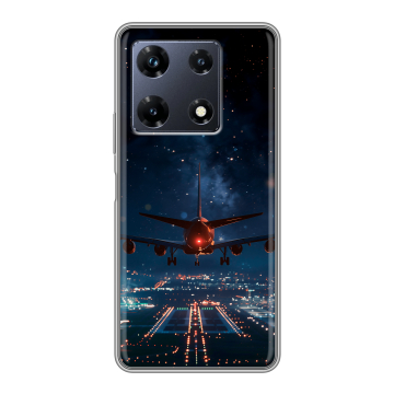 Силиконовый чехол на Infinix Note 30 Pro с принтом самолет Силиконовый чехол на Infinix Note 30 Pro с принтом самолет