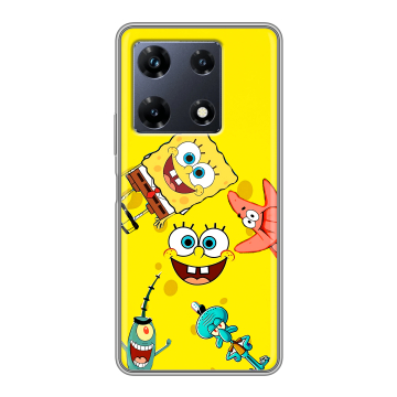 Силиконовый чехол на Infinix Note 30 Pro с принтом Спанч боб Спанчбоб