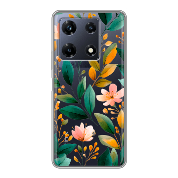 Силиконовый чехол на Infinix Note 30 Pro с принтом Цветы паттерн Силиконовый чехол на Infinix Note 30 Pro с принтом Цветы паттерн
