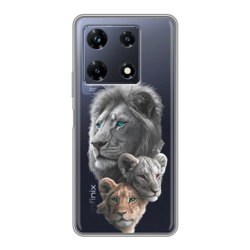 Силиконовый чехол на Infinix Note 30 Pro с принтом Львы Силиконовый чехол на Infinix Note 30 Pro с принтом Львы