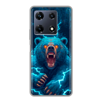 Силиконовый чехол на Infinix Note 30 Pro с принтом Медведь Силиконовый чехол на Infinix Note 30 Pro с принтом Медведь