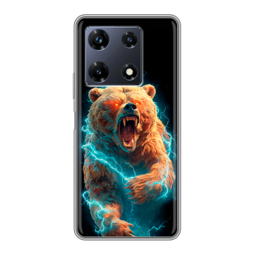 Силиконовый чехол на Infinix Note 30 Pro с принтом Медведь Силиконовый чехол на Infinix Note 30 Pro с принтом Медведь