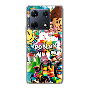 Силиконовый чехол на Infinix Note 30 Pro с принтом Roblox Роблокс