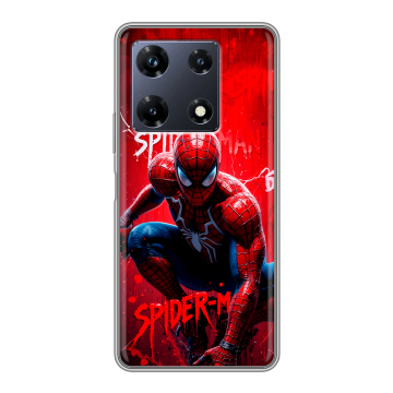 Силиконовый чехол на Infinix Note 30 Pro с принтом Spiderman Человек паук