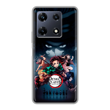 Силиконовый чехол на Infinix Note 30 Pro с принтом Demon Slayer Клинок рассекающий демонов