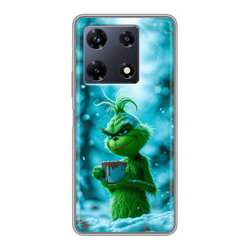 Силиконовый чехол на Infinix Note 30 Pro с принтом Новый год гринч Силиконовый чехол на Infinix Note 30 Pro с принтом Новый год гринч