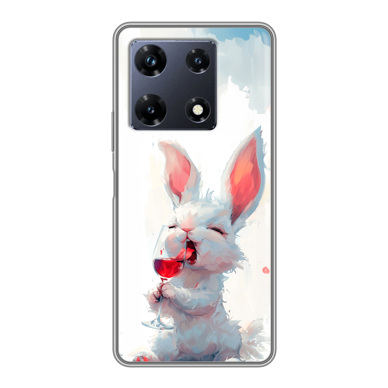 Силиконовый чехол на Infinix Note 30 Pro с принтом кролик зайчик Силиконовый чехол на Infinix Note 30 Pro с принтом кролик зайчик