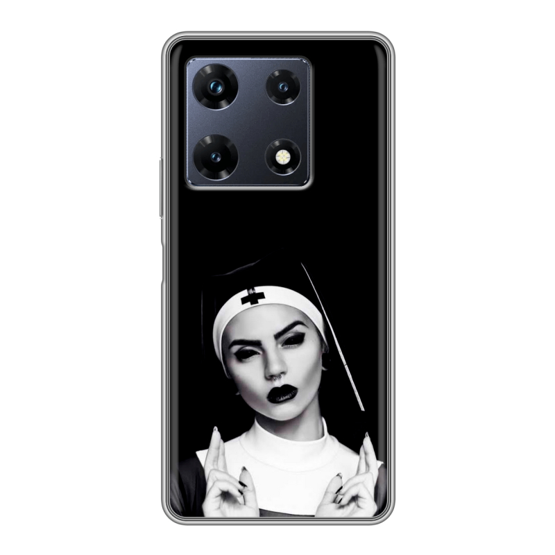 Силиконовый чехол на Infinix Note 30 Pro с принтом монашка Силиконовый чехол на Infinix Note 30 Pro с принтом монашка