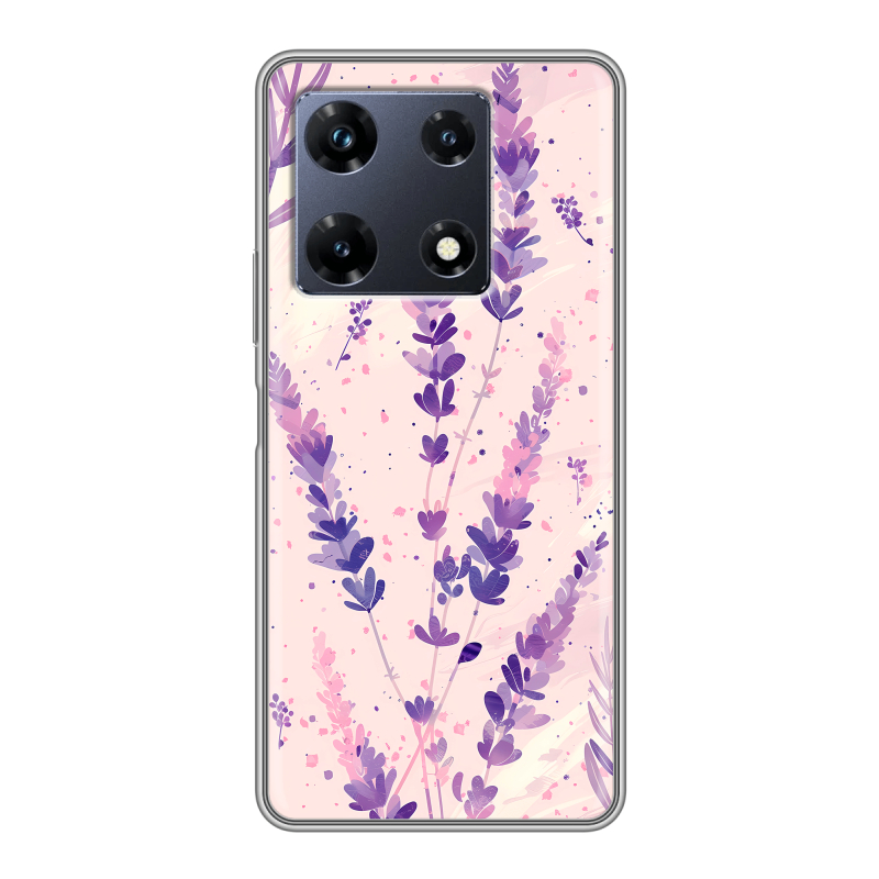 Силиконовый чехол на Infinix Note 30 Pro с принтом цветы лаванда Силиконовый чехол на Infinix Note 30 Pro с принтом цветы лаванда