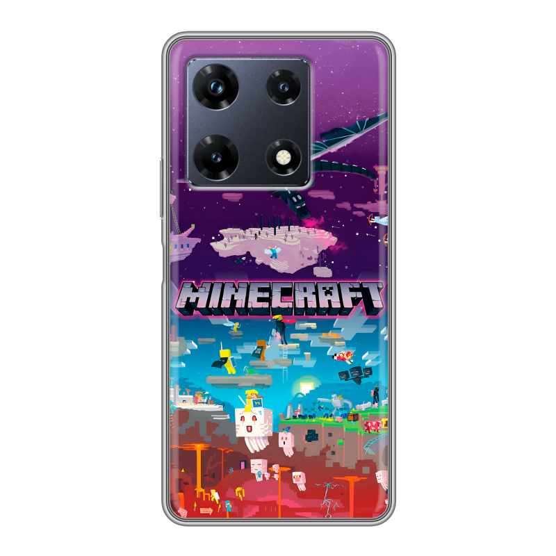 Силиконовый чехол на Infinix Note 30 Pro с принтом Майнкрафт Minecraft Силиконовый чехол на Infinix Note 30 Pro с принтом Майнкрафт Minecraft