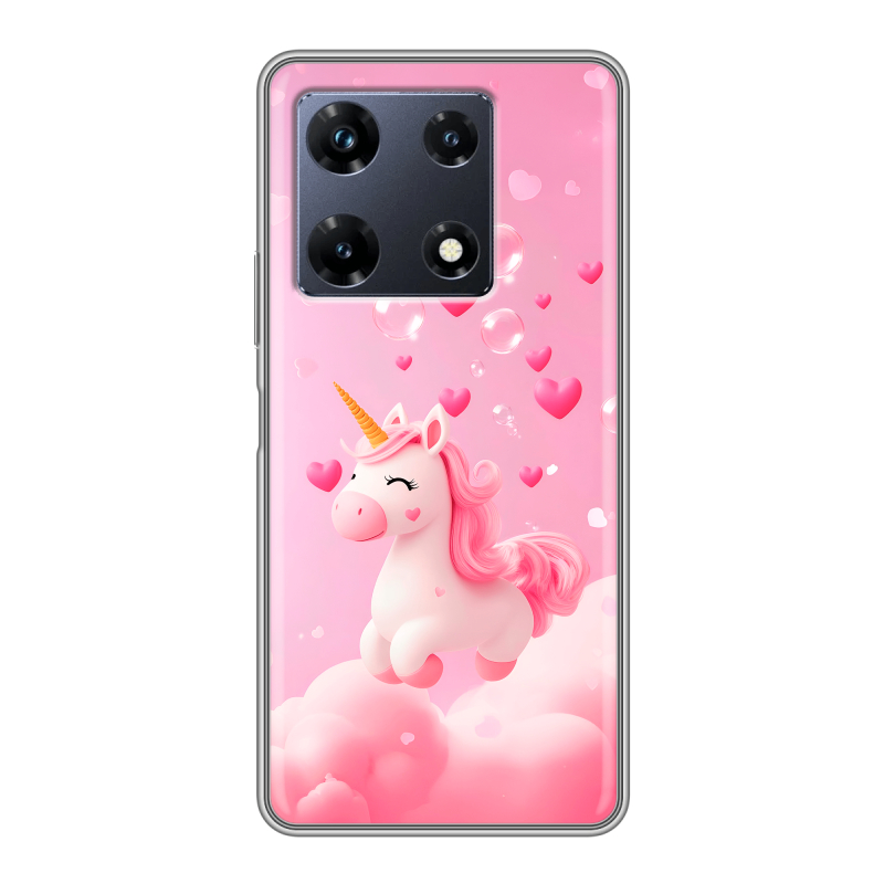 Силиконовый чехол на Infinix Note 30 Pro с принтом Единорог Силиконовый чехол на Infinix Note 30 Pro с принтом Единорог