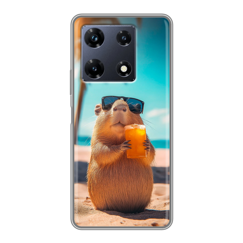 Силиконовый чехол на Infinix Note 30 Pro с принтом Капибара Силиконовый чехол на Infinix Note 30 Pro с принтом Капибара