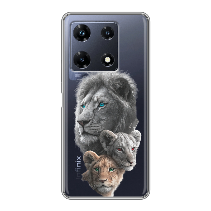 Силиконовый чехол на Infinix Note 30 Pro с принтом Львы Силиконовый чехол на Infinix Note 30 Pro с принтом Львы