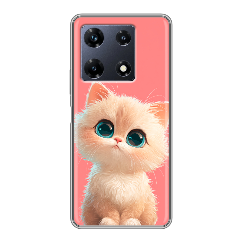 Силиконовый чехол на Infinix Note 30 Pro с принтом Розовый котенок Силиконовый чехол на Infinix Note 30 Pro с принтом Розовый котенок