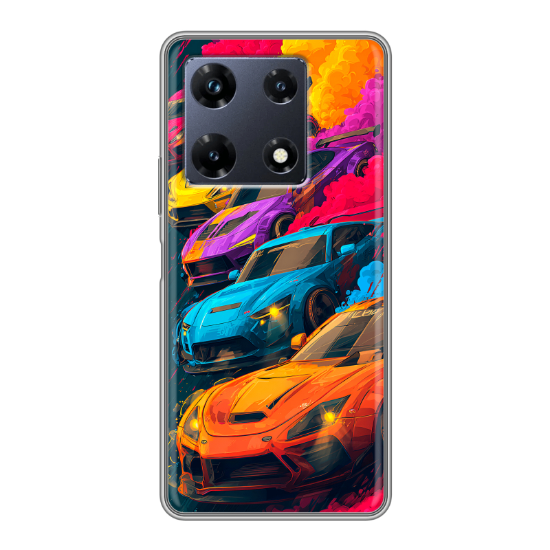 Силиконовый чехол на Infinix Note 30 Pro с принтом Тачки Силиконовый чехол на Infinix Note 30 Pro с принтом Тачки