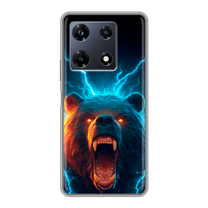 Силиконовый чехол на Infinix Note 30 Pro с принтом Медведь Силиконовый чехол на Infinix Note 30 Pro с принтом Медведь