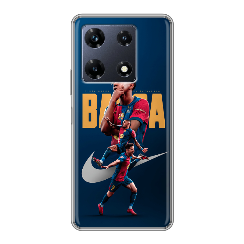 Силиконовый чехол на Infinix Note 30 Pro с принтом Барселона Barca Yamal Силиконовый чехол на Infinix Note 30 Pro с принтом Барселона Barca Yamal
