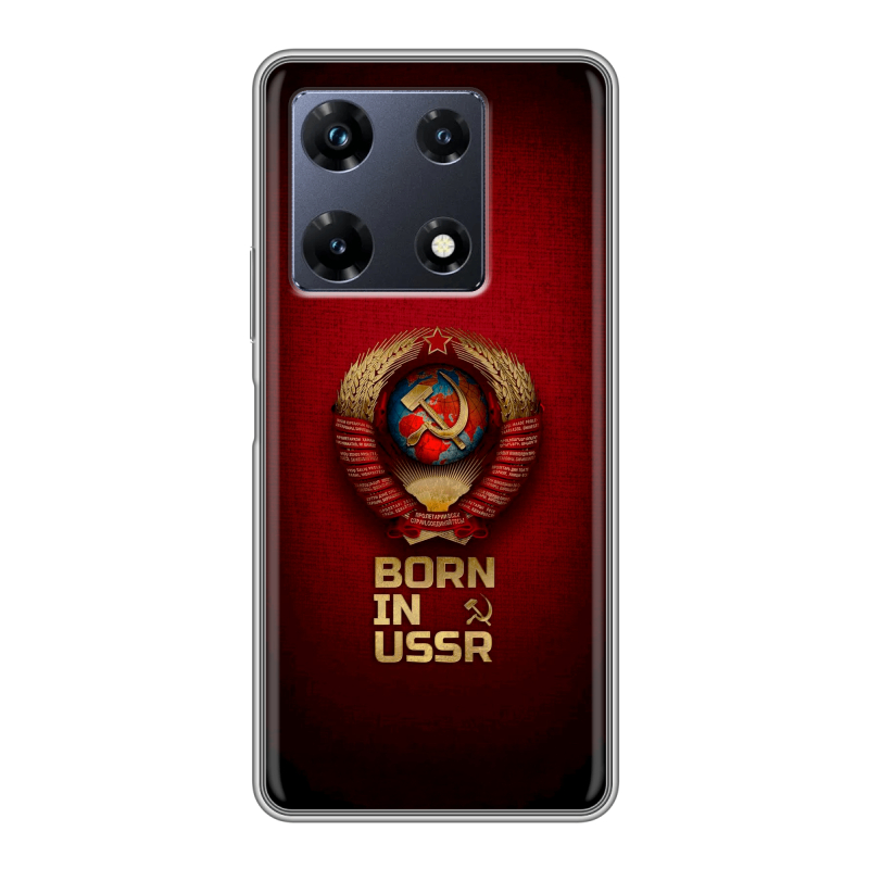 Силиконовый чехол на Infinix Note 30 Pro с принтом Флаг Герб СССР Силиконовый чехол на Infinix Note 30 Pro с принтом Флаг Герб СССР