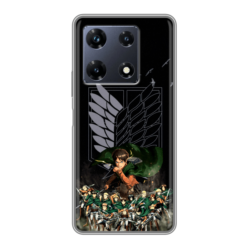 Силиконовый чехол на Infinix Note 30 Pro с принтом Атака титанов Силиконовый чехол на Infinix Note 30 Pro с принтом Атака титанов