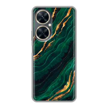 Силиконовый чехол на Huawei Nova 11i с принтом Мрамор зеленое золото Силиконовый чехол на Huawei Nova 11i с принтом Мрамор зеленое золото